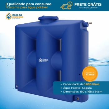 imagem Cisterna vertical modular  1000L para Água Potável 