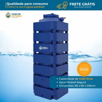 imagem Cisterna vertical modular  1050L para Água Potável 