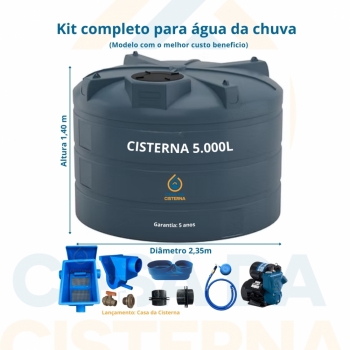 imagem Kit Cisterna Sub. 5.000L para água da chuva 