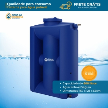 imagem Cisterna Vertical Modular 600L para Água Potável